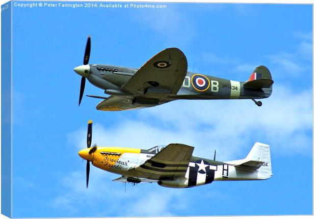 Two old friends in the sky Canvas Print by Peter Farrington