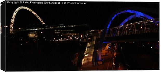 Wembley at night Canvas Print by Peter Farrington