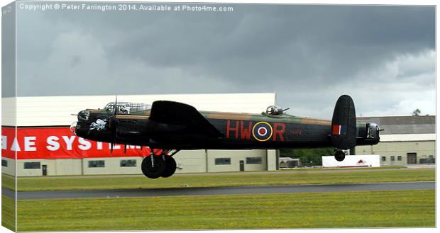  The Mighty Lancaster Canvas Print by Peter Farrington