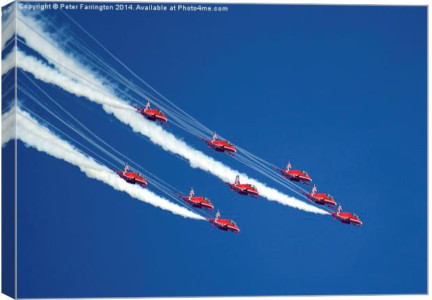  Vapour Trail On Roll Out Canvas Print by Peter Farrington