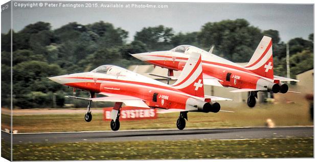 Formation Take Off Canvas Print by Peter Farrington