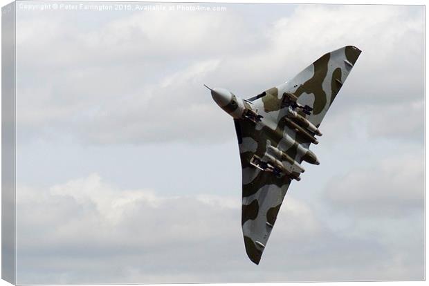  XH558 Takes To The Sky Canvas Print by Peter Farrington
