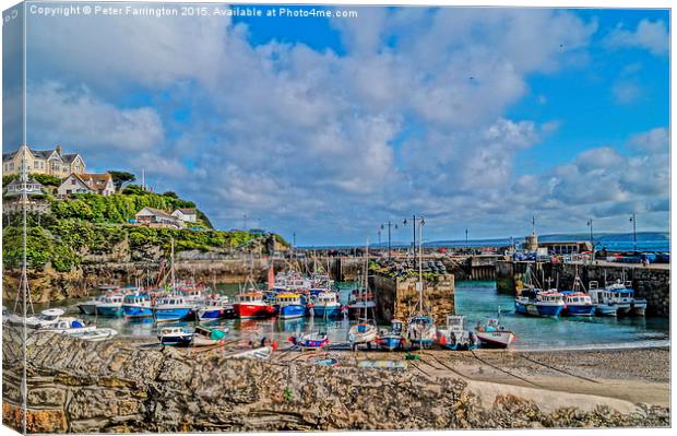 Newquay Harbour Canvas Print by Peter Farrington