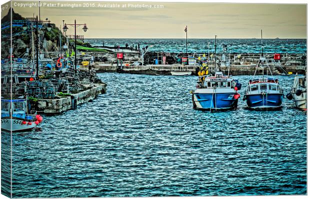 Newquay Harbour At High Tide Canvas Print by Peter Farrington