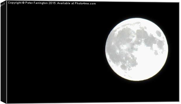  Pale Moon In The Night Sky Canvas Print by Peter Farrington