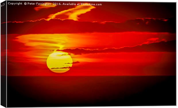 Cornish Sunset Canvas Print by Peter Farrington