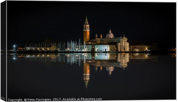 Reflections Of Venice Canvas Print by Peter Farrington