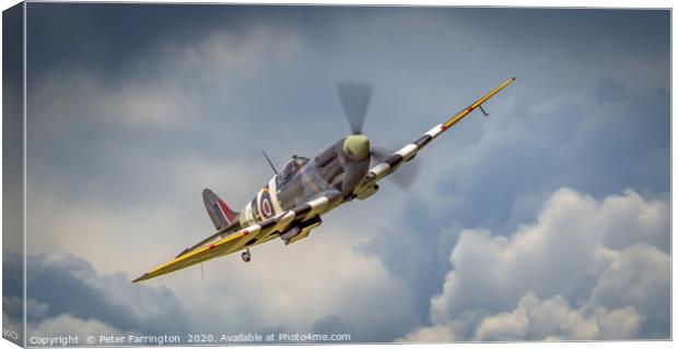 Spitfire Storm Canvas Print by Peter Farrington