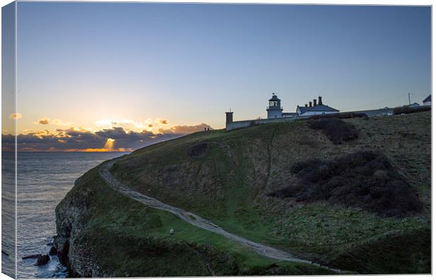 Anvil point lighthouse at sunset  Canvas Print by Shaun Jacobs