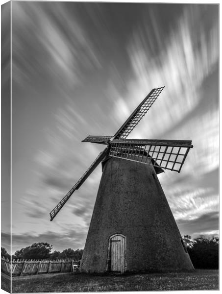Windmill with rushing clouds  Canvas Print by Shaun Jacobs