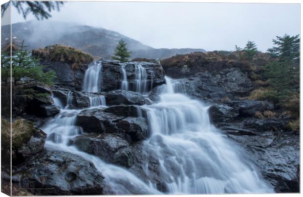 Scottish Highland waterfall Canvas Print by Shaun Jacobs