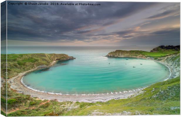 Lulworth cove sunset  Canvas Print by Shaun Jacobs