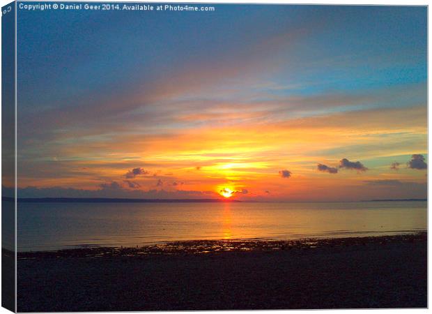 Sunset Beach Canvas Print by Daniel Geer