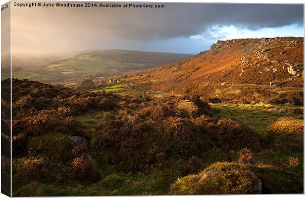 Curbar Edge from Baslow Edge Canvas Print by Julie Woodhouse