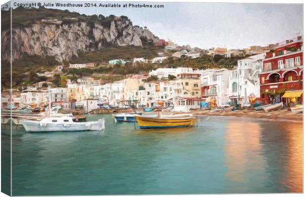 Marina Grande, Capri, Campania, Italy Canvas Print by Julie Woodhouse