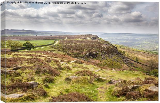 Baslow Edge viewed from Curbar Edge Canvas Print by Julie Woodhouse