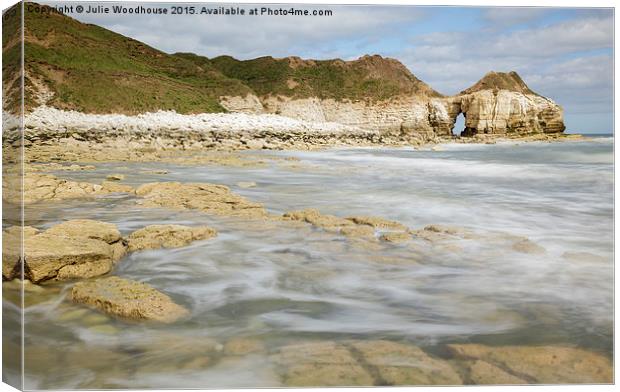 Thornwick Bay Canvas Print by Julie Woodhouse