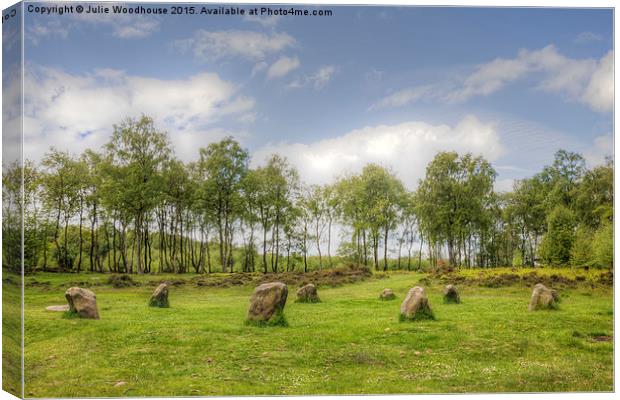 Nine Ladies Stone Circle Canvas Print by Julie Woodhouse