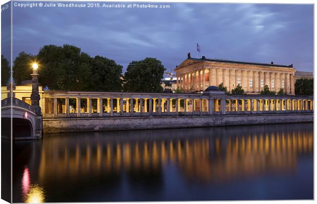 Alte Nationalgalerie and River Spree, Berlin, Germ Canvas Print by Julie Woodhouse