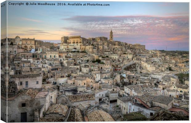 view over Matera Canvas Print by Julie Woodhouse