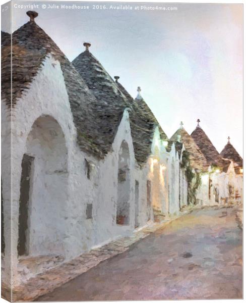 Trulli in Alberobello Canvas Print by Julie Woodhouse