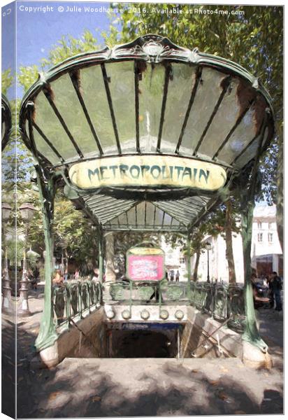 Abbesses Metro Canvas Print by Julie Woodhouse