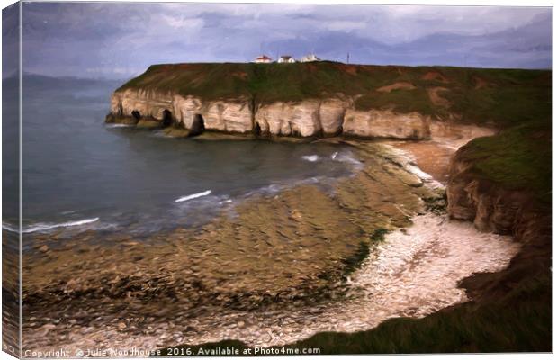 Thornwick Bay Canvas Print by Julie Woodhouse