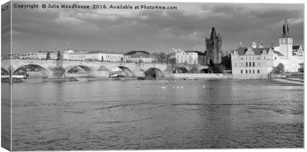 View of the Charles Bridge in Prague Canvas Print by Julie Woodhouse