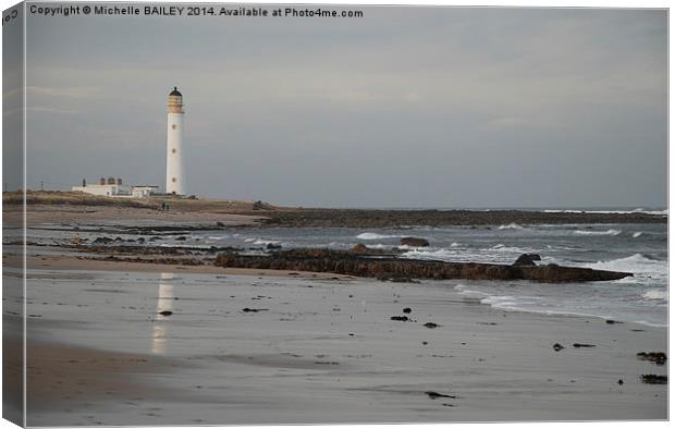 Barns Ness Lighthouse Canvas Print by Michelle BAILEY
