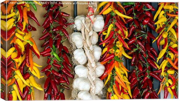  Chilli and Garlic Canvas Print by Michelle BAILEY