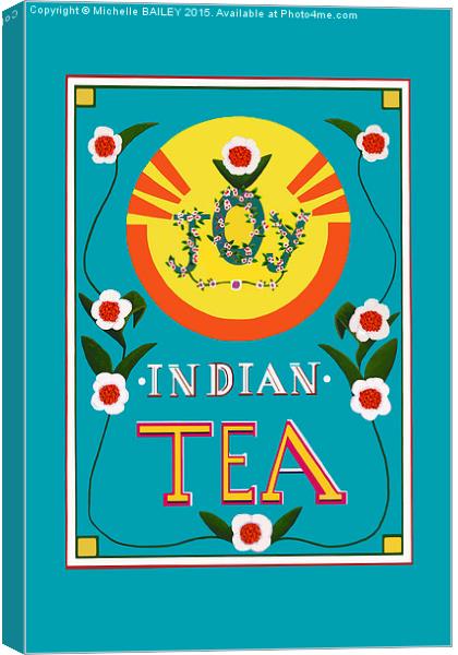 Joy Indian Tea Blue Canvas Print by Michelle BAILEY