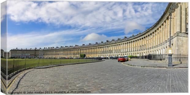 The Georgian town houses of The Royal Crescent, Bath, Somerset,  Canvas Print by John Keates