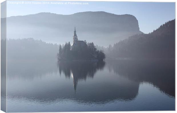 Church of the Assumption of Mary on Bled Island La Canvas Print by John Keates