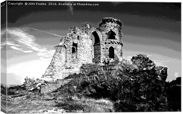 Mow Cop Castle a Victorian folly at Stoke-on-Trent Canvas Print by John Keates