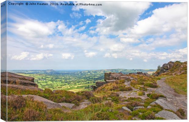 The view over the Staffordshire and Cheshire plain Canvas Print by John Keates
