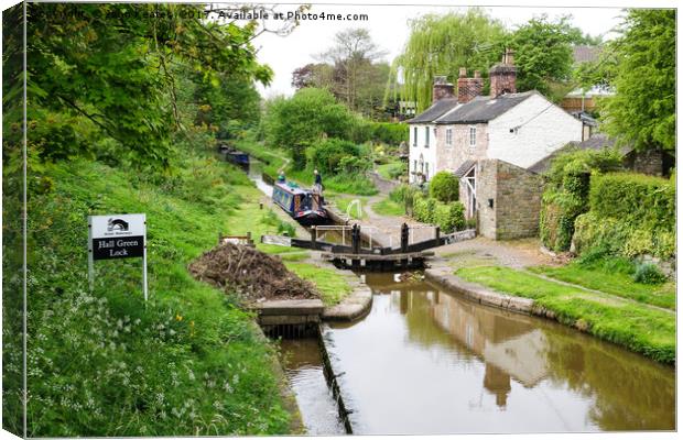 Hall Green Stop Lock at the Junction of the Maccle Canvas Print by John Keates