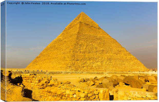 The Great Pyramid of Giza, Pyramids, Giza, Egypt,  Canvas Print by John Keates