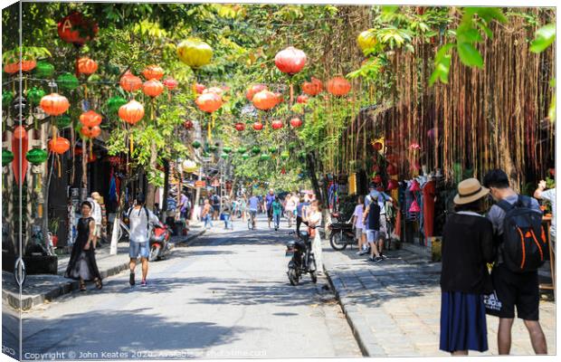 Silk lanterns, Hoi An, Vietnam  Canvas Print by John Keates