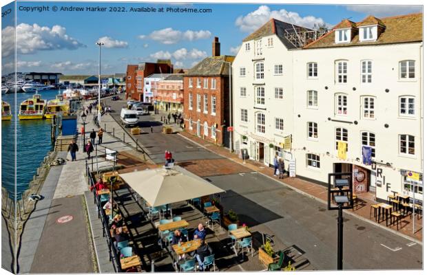 The Quay at Poole Harbour in Dorset, England, UK Canvas Print by Andrew Harker