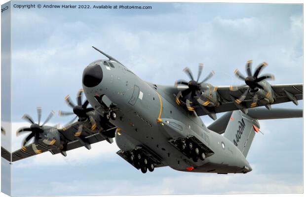 Airbus Military A400M demonstrator EC-402 aircraft Canvas Print by Andrew Harker