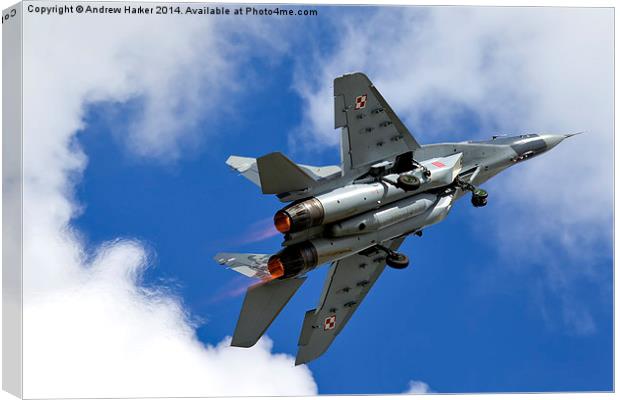 Mikoyan Gurevich MiG-29A Fulcrum Canvas Print by Andrew Harker