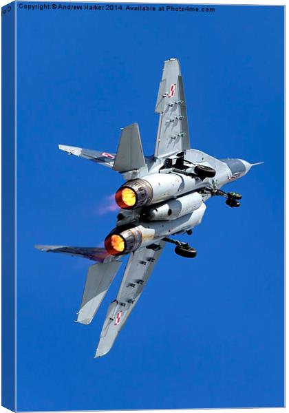 Mikoyan Gurevich MiG-29A Fulcrum Canvas Print by Andrew Harker