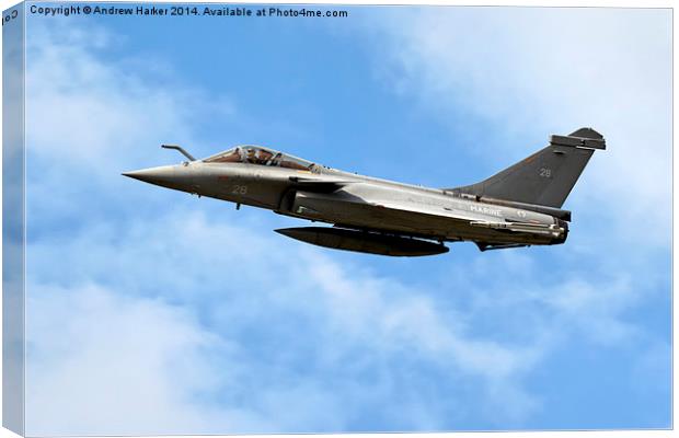 French Navy Dassault Rafale M 28  Canvas Print by Andrew Harker