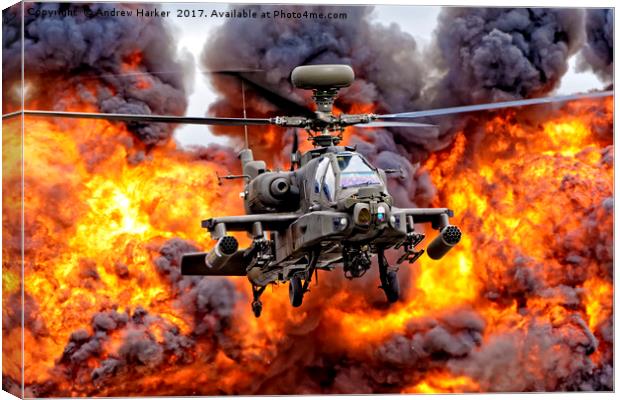 AgustaWestland Apache AH1 Canvas Print by Andrew Harker