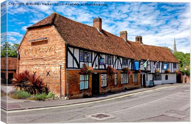 The Rose & Crown Hotel, Salisbury, Wiltshire Canvas Print by Andrew Harker