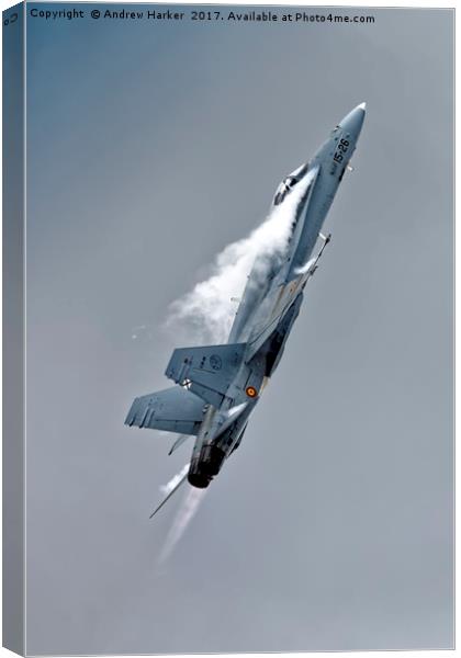 McDonnell Douglas EF-18M Hornet Canvas Print by Andrew Harker