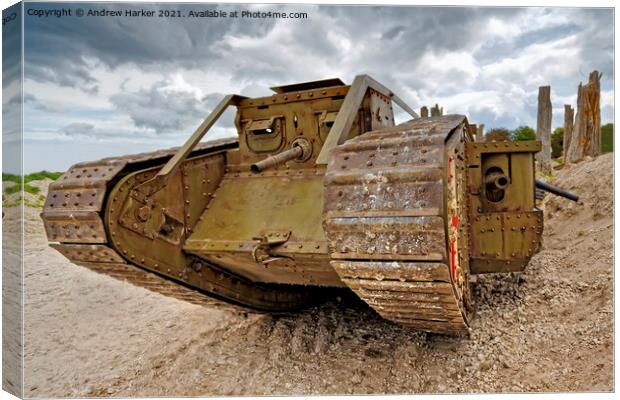 WW1 British MK IV Tank  Canvas Print by Andrew Harker