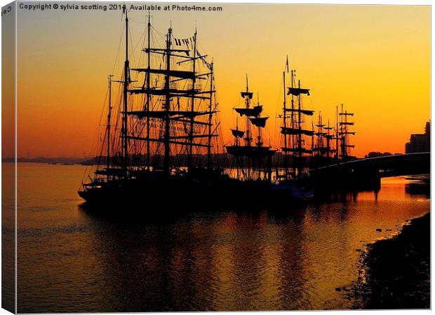  Greenwich Tall Ships Festival Canvas Print by sylvia scotting