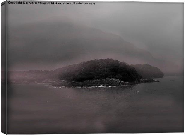  Misty Island Canvas Print by sylvia scotting