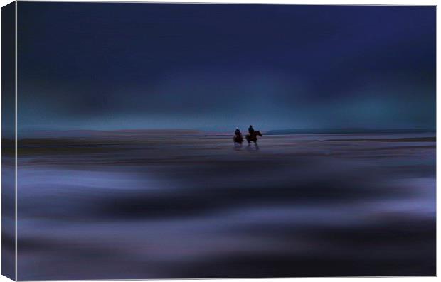  Night Riders by the sea Canvas Print by sylvia scotting